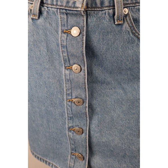 Levis Women's Denim Button-Front A-Line Skirt with Pockets Size‎ 26 - Picture 3 of 13
